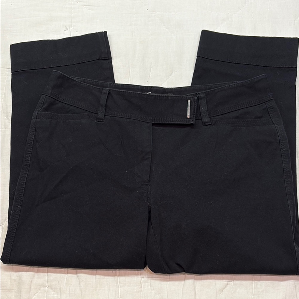 White House Black Market Slim Ankle Black Pants Comfort Stretch Trousers Size 8